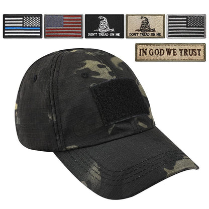 Hunting Tactical Operator Cap with 6 US Flag Patches-0