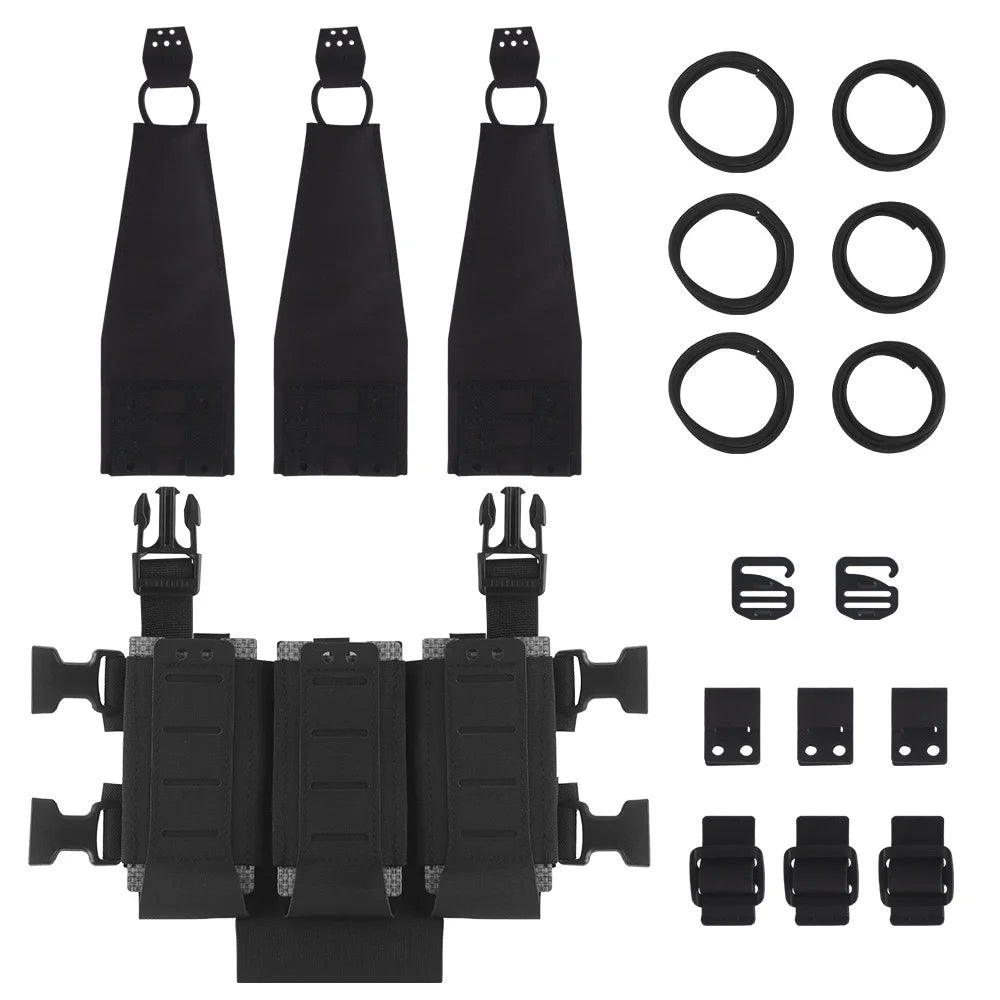 Tactical 5.56 Triple Mag Pouch Plate Airsoft Multifunction Detachable Expansion Bag Gear Hunting Paintball Shooting Accessories