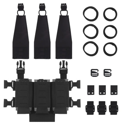 Tactical 5.56 Triple Mag Pouch Plate Airsoft Multifunction Detachable Expansion Bag Gear Hunting Paintball Shooting Accessories