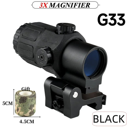 E*t*ch 558 551 G33 Red Dot Sight 3X Magnifier Holographic Flip Airsoft Optics Reflex Sights Scope Collimator Hunting Accessories