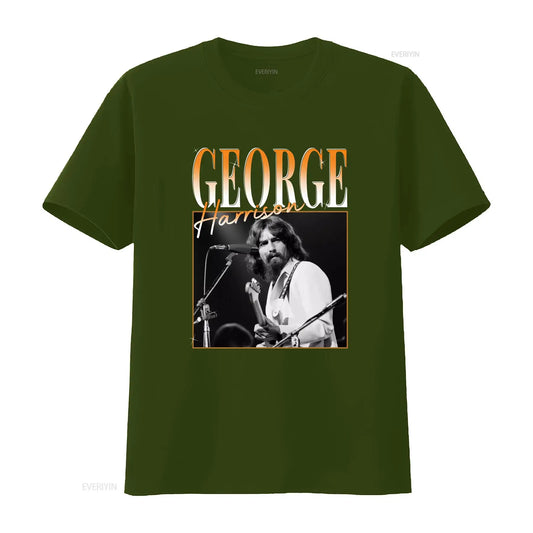 George Harrison Rock Music T Shirt Guitar Lover Retro Size S 3XL vintage Washed homme designer clothes Slightly Soft