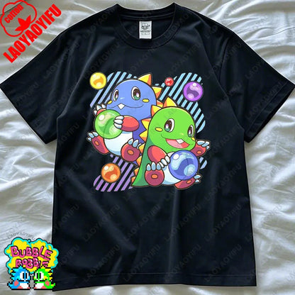 Bubble Bobble Game Graphic T Shirts Gaming Meme Gamer Funny Retro Cult Movie Music Tops Cool Gift Men Woman Cotton Tees T-Shirt