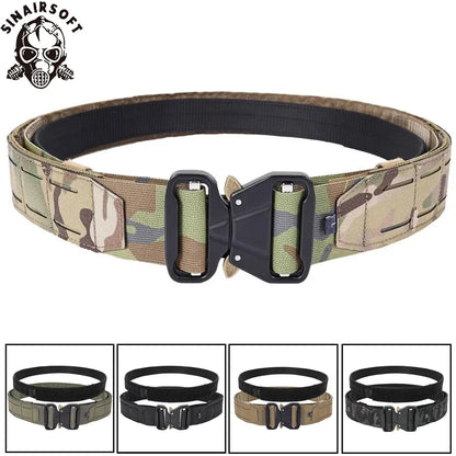Tactical Quick Release Metal Buckle Belt for Men Laser MOLLE Multi-camo Belts Hunting Clothing Accessories 2 Inch Airsoft Gear
