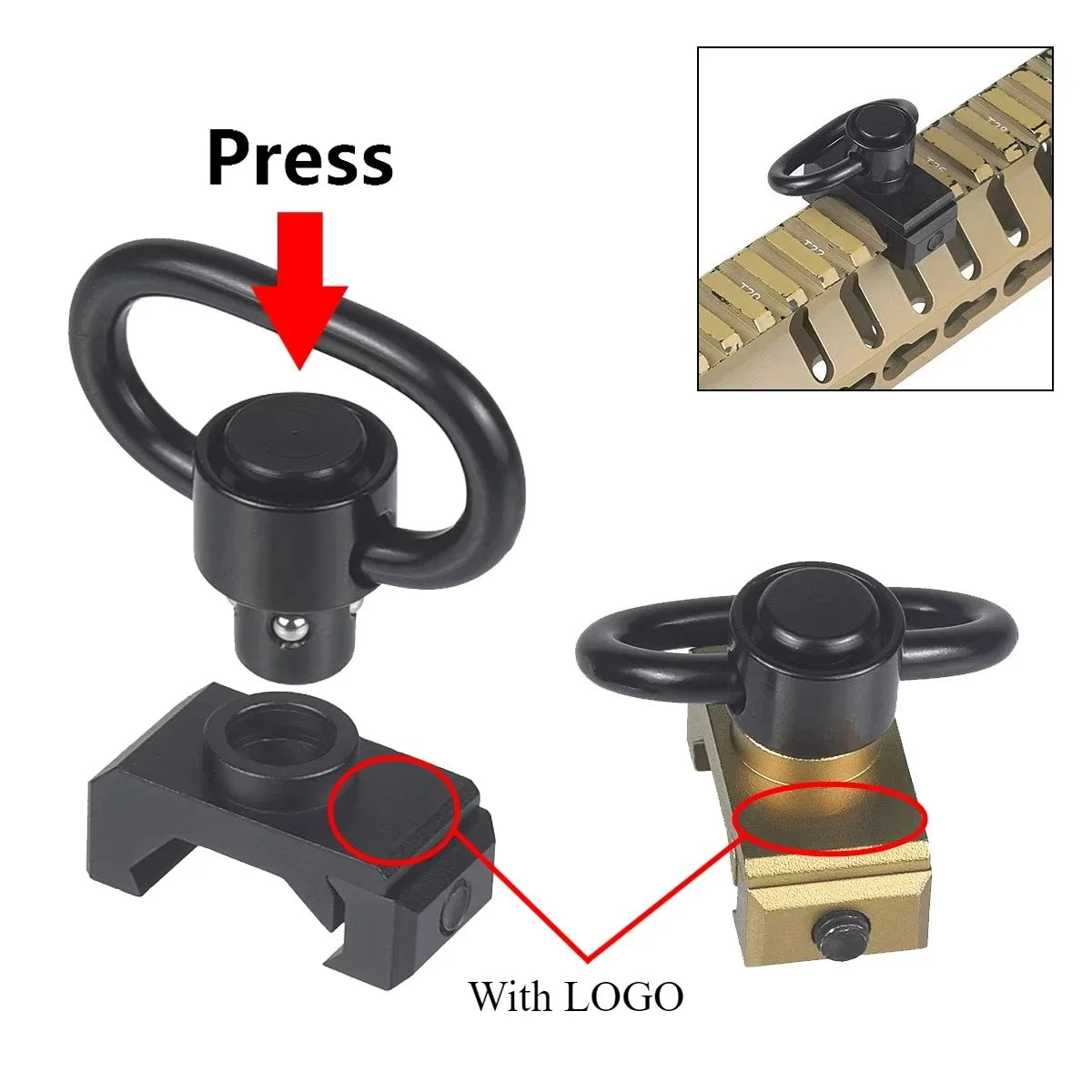 Tactical GBB RSA Sling Swivel QD Adapter Mlok KeyMod 20mm Pictinny Rail Airsoft Rifle AR15 Sling Mount Hunting Gun Accessories