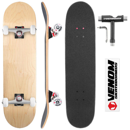 Venom Core Complete Built Skateboard - Natural/Black/Raw - 8.0