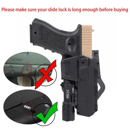 Tactical Classics G*ock 17 18 19 Pistol Holsters for X300 X400 W*apon Flashlight Airsoft Colt M1911 P320 Waist Gun Holster
