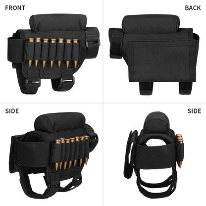 Tactical Airsoft Buttstock Cheek Cartridge Pouch with 7 Shells Attachment Holder