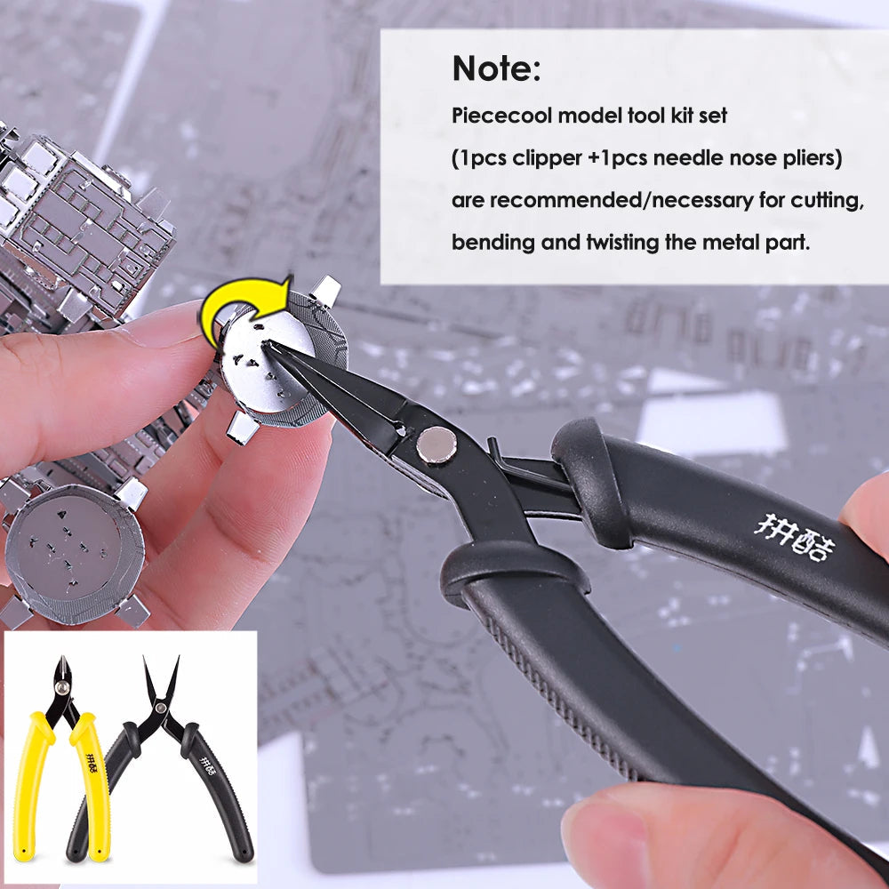 Piececool | 2Pcs Assembling Clipper & Needle Nose Pliers for 3D Model Craft Kits