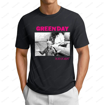 90s 80s Green Day Punk Rock Band Fans T-shirt Hip Hop Casual Fashion Streetwear Women T Shirt Summer Short Sleeve Man Tshirt