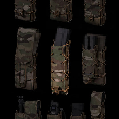 Tiger Magazine Pouch Full Size Quick Release 5.56/7.62MM M4 AK AR15 Single Mag Bag for Hunting Vest Airsoft Molle Waist Belt