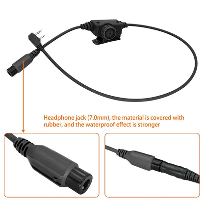 COMTA II Tactical U94 Ptt RAC Ptt Kenwood Plug for Baofeng UV5R UV82 for PELTORHeadset Airsoft Shooting Headphones Gel Earmuff
