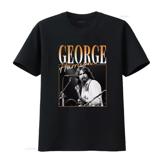 George Harrison Rock Music T Shirt Guitar Lover Retro Size S 3XL vintage Washed homme designer clothes Slightly Soft