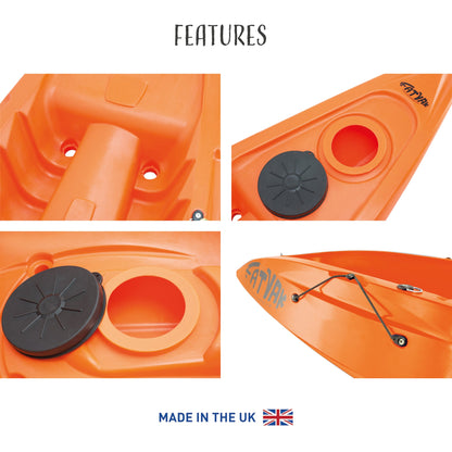 Kaafu Solo Kayak | Plastic Neutral | Orange | Lightweight & Stable