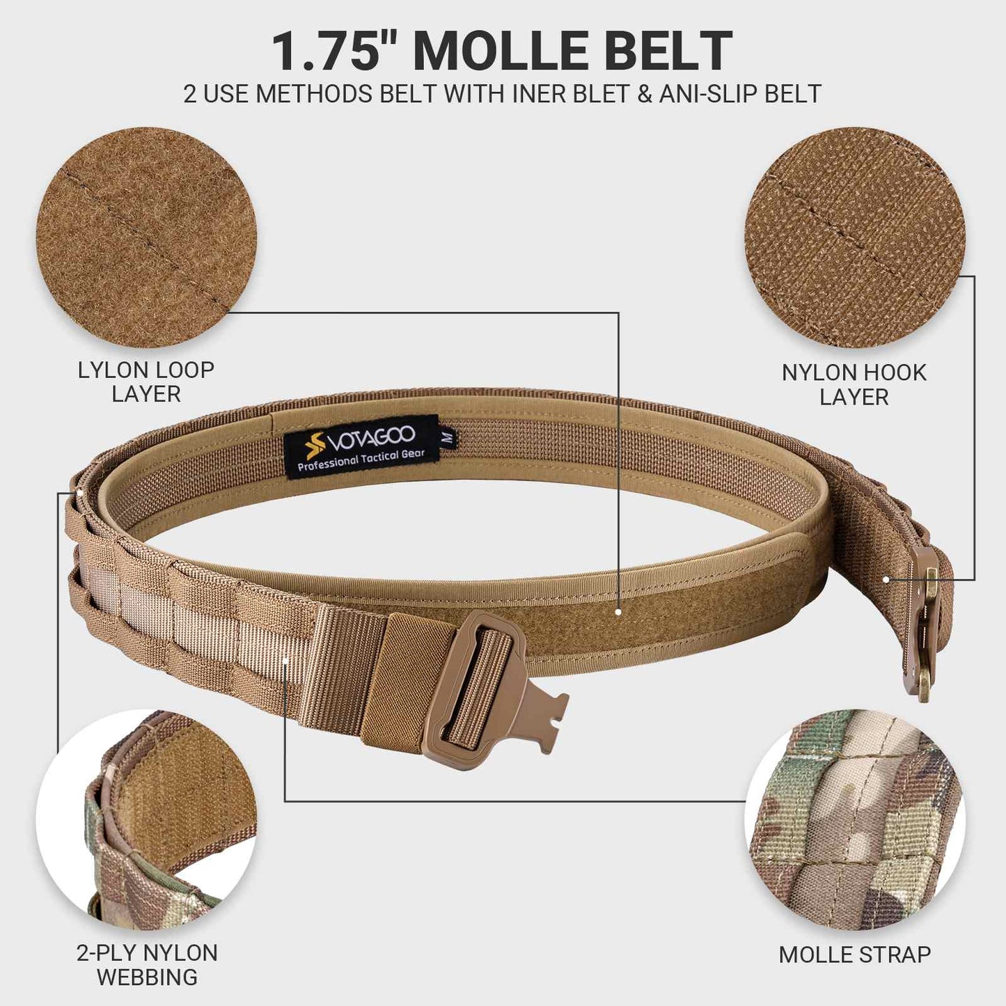 MOLLE Battle Belt with Quick Release Buckle-3