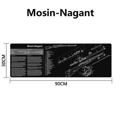 Gun Cleaning Rubber Mat Mouse Pad Parts Diagram For AR15 AK47 Remington 870 K98K MP5 G17 CZ-75 1911 Bere 92 PX4 Walther PPQ