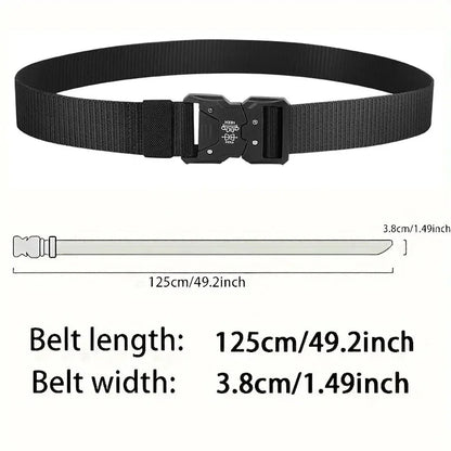 Men's Tactical Belt Canvas Woven Breathable Belt Durable Outdoor Belt Ideal Gift Choice