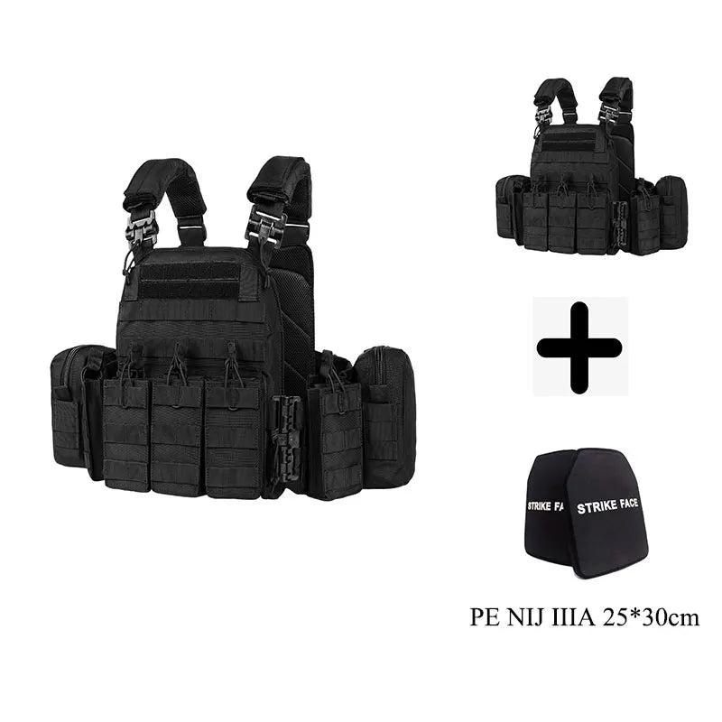 YAKEDA 6094 Tactical Vest Outdoor Hunting Plate Carrier，Quick Release Protective Adjustable Vest Airsoft Carrier