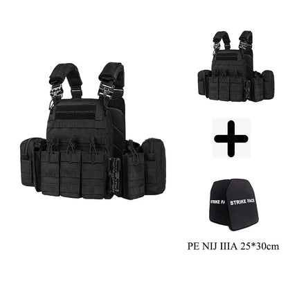 YAKEDA 6094 Tactical Vest Outdoor Hunting Plate Carrier，Quick Release Protective Adjustable Vest Airsoft Carrier