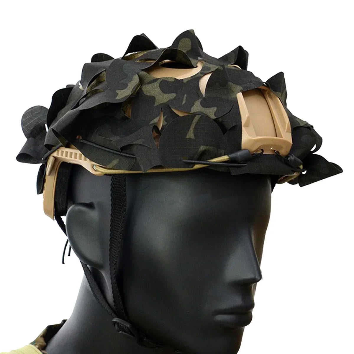 Tactical FAST Helmet Cover 3D Camouflage Helmet Cloth Laser Leaf Shape Cut Hunting Paintball Airsoft Helmets Accessories