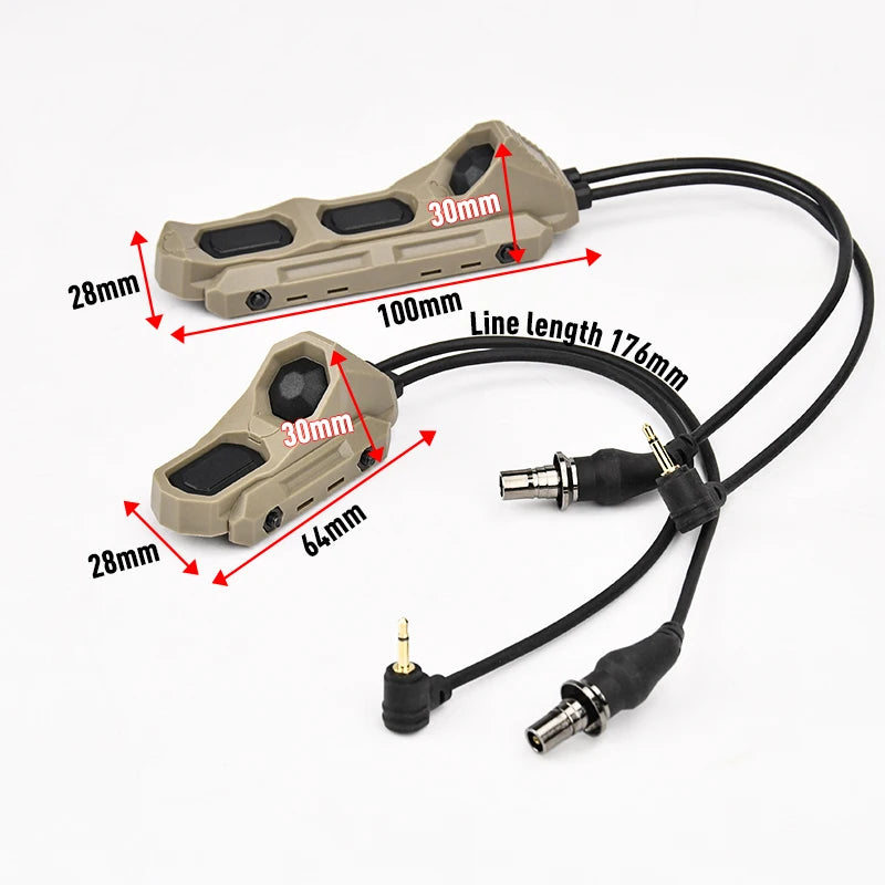Tactical SF/2.5/3.5 Pressure Button Dual Function Remote Switch PEQ OGL NGAL DBAL M600 M300 Airsoft Scout Light Parts For 20MM