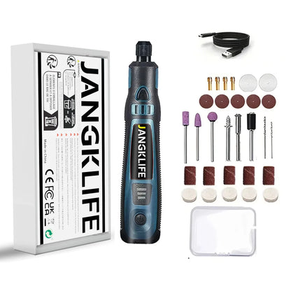JANGKLIFE USB Cordless Rotary Tool Kit Woodworking Engraving Pen DIY For Jewelry Metal Glass Mini Wireless Drill