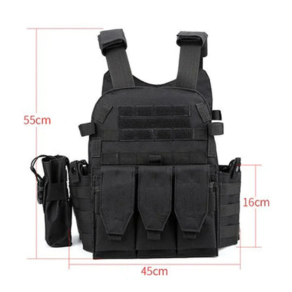 Tactical Vest Body Armor Hunting Plate Carrier Airsoft Accessories 6094 Military Combat Army Wargame VestNylon Pouch Molle Gear