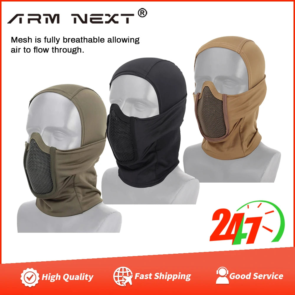 Motorcycle Balaclava Breathable Army Protection Mask Universal Tactical Headgear CS Hunting Airsoft Wargame Military Sports Mask