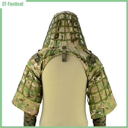 Ghillie Suit Foundation Tactical Sniper Coat Viper Hoods Camouflage Clothes For Airsoft Paintball Hunting Accessories, Ripstop
