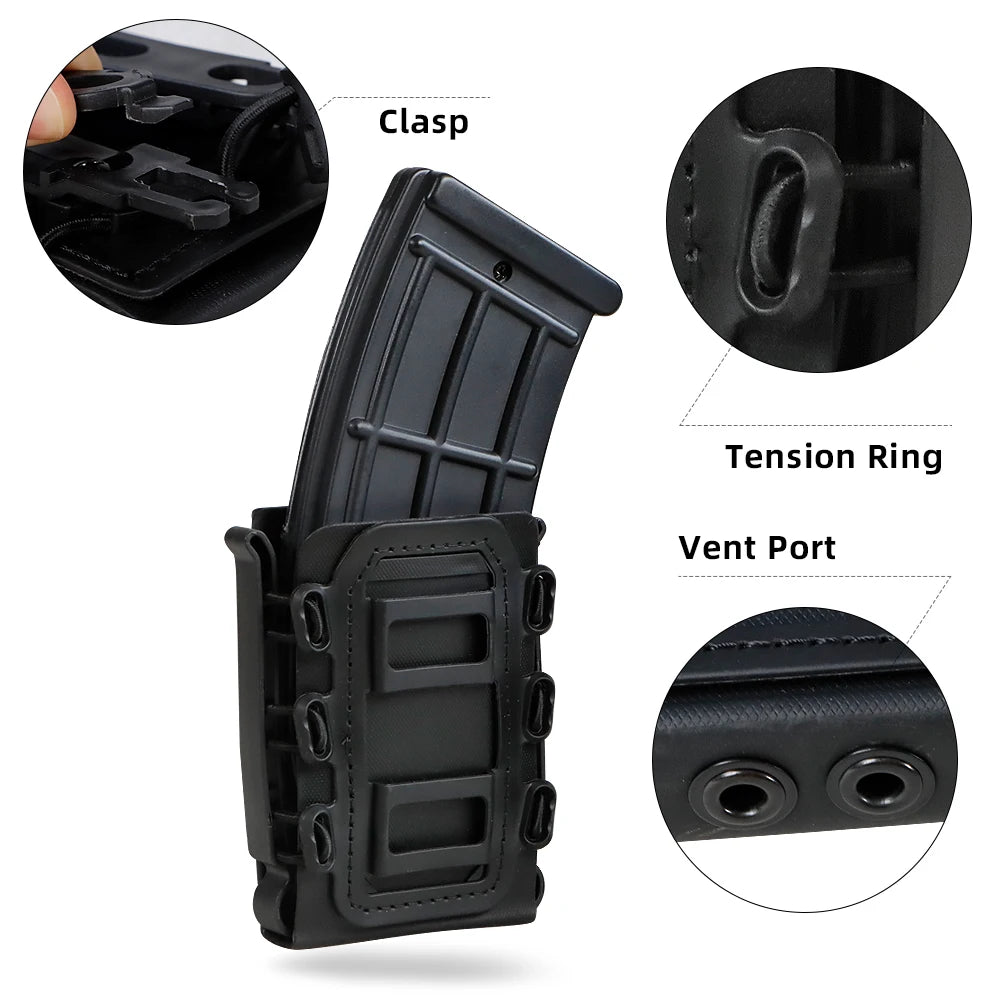 Tactical 5.56 Scorpion Soft Shell Magazine Pouch, 9mm Belt Holster, MOLLE Accessories, 7.62 Rifle Case, Glock 17 Pistol Holster