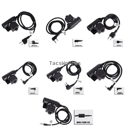 Tactical Shooting Communication Headset U94 PTT Headset Cable Plug Kenwood Baofeng Accessories Hunting Airsoft CS Headphone