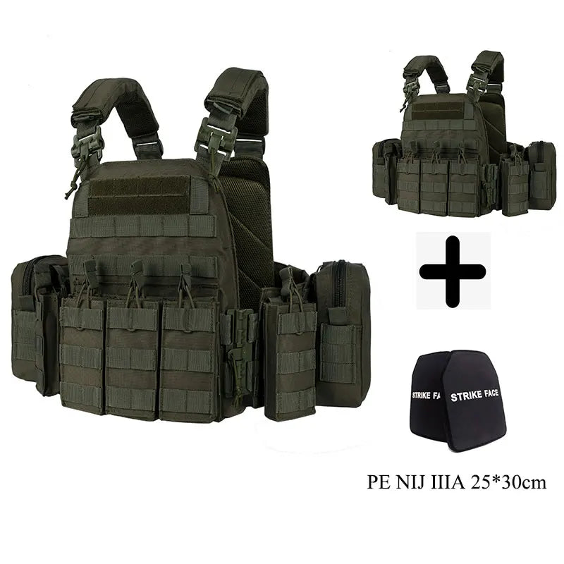 YAKEDA 6094 Tactical Vest Outdoor Hunting Plate Carrier，Quick Release Protective Adjustable Vest Airsoft Carrier