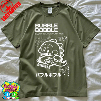 Bubble Bobble Game Graphic T Shirts Gaming Meme Gamer Funny Retro Cult Movie Music Tops Cool Gift Men Woman Cotton Tees T-Shirt
