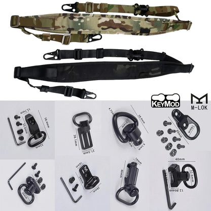 Tactical QD Quick Release Sling Strap Airsoft 2 Points Adjustable Rifle Sling Slingster Nylon Strap Outdoor Hunting Accessories