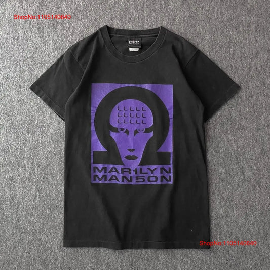Marilyn Manson T Shirt Guitar Single Fade Band vintage Washed fashion Comfortable Soft Top For Everyday Wear homme Casual