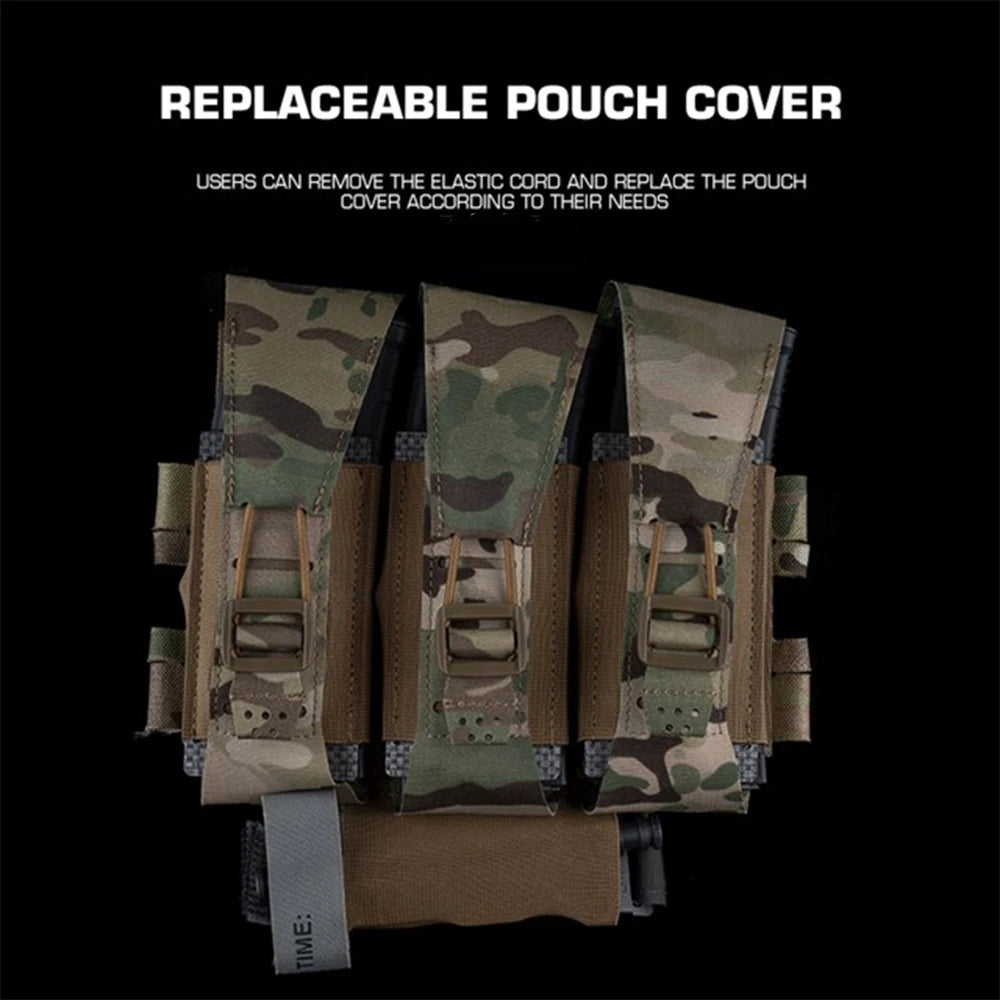 Tactical 5.56 Triple Mag Pouch Plate Airsoft Multifunction Detachable Expansion Bag Gear Hunting Paintball Shooting Accessories