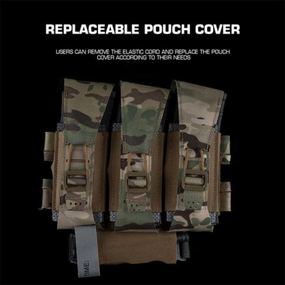 Tactical 5.56 Triple Mag Pouch Plate Airsoft Multifunction Detachable Expansion Bag Gear Hunting Paintball Shooting Accessories