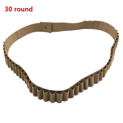 Hunting 50 30 Rounds Bandolier Belt 12 Gauge Mag Pouch Tactical Pouch Belt Holder Airsoft Accessories