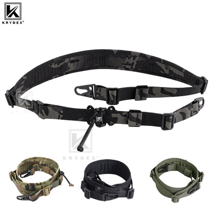 KRYDEX Tactical 2 Point Rifle Sling Hunting Gun Slingster Shoulder Strap Quick Pull Ranger Green Airsoft Hunting Accessories