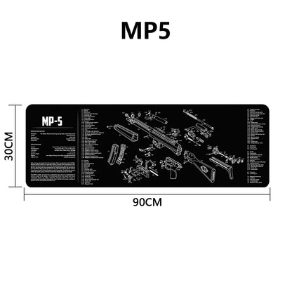 Gun Cleaning Rubber Mat Mouse Pad Parts Diagram For AR15 AK47 Remington 870 K98K MP5 G17 CZ-75 1911 Bere 92 PX4 Walther PPQ