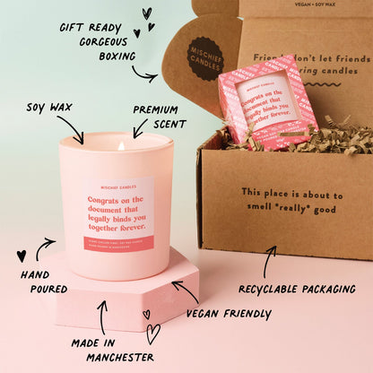 Wedding Gift Funny Wedding Candle Legally Binding Document