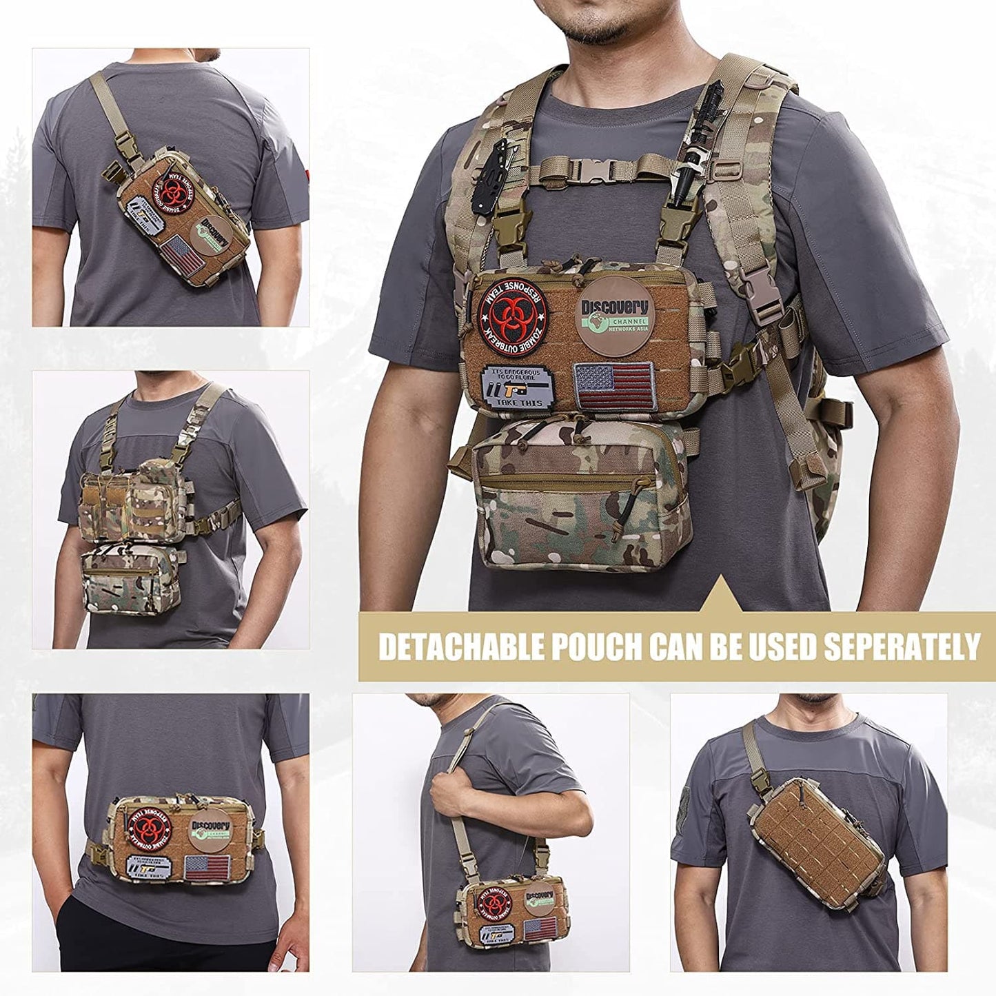Tactical Chest Rig / Sub Abdominal Pouch Set-3
