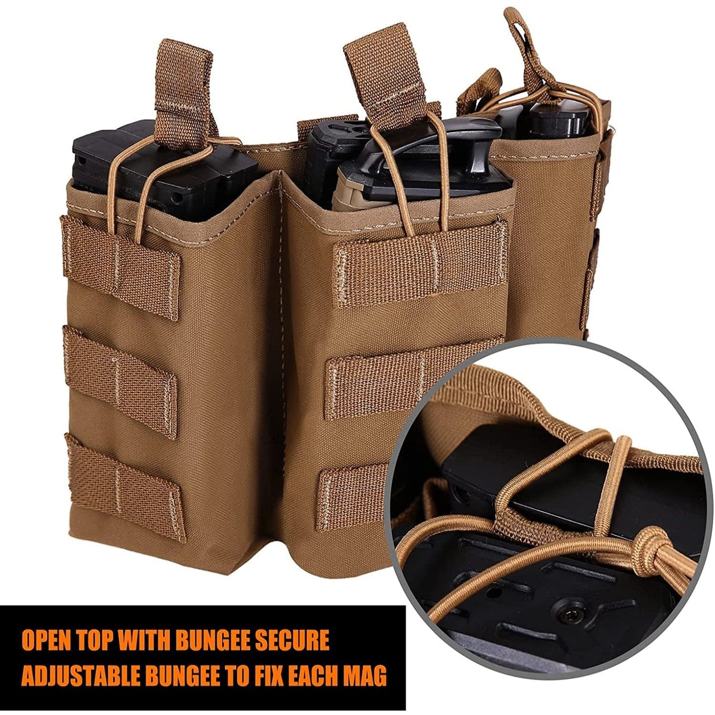 MOLLE Compatible Airsoft Gear Triple Tactical Mag Pouch-1
