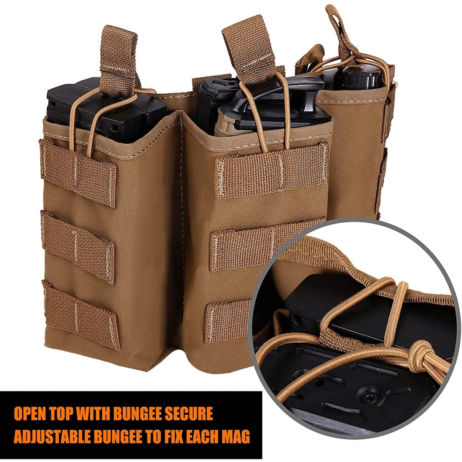 MOLLE Compatible Airsoft Gear Triple Tactical Mag Pouch-1