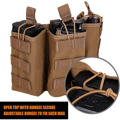 MOLLE Compatible Airsoft Gear Triple Tactical Mag Pouch-1
