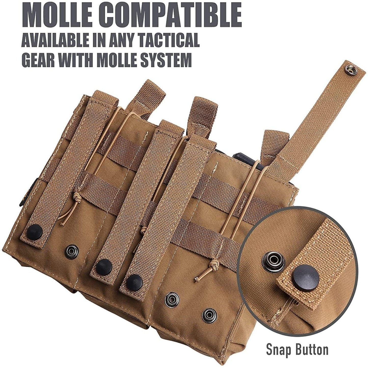 MOLLE Compatible Airsoft Gear Triple Tactical Mag Pouch-3