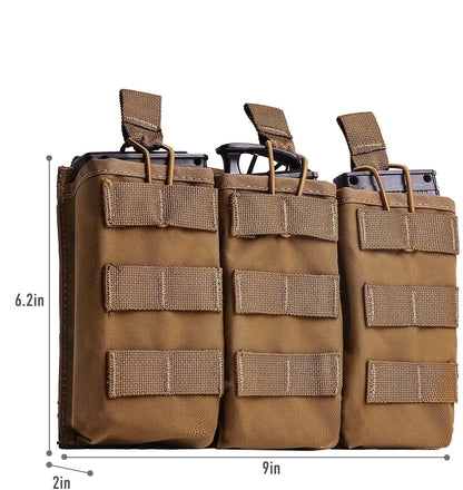 MOLLE Compatible Airsoft Gear Triple Tactical Mag Pouch-4
