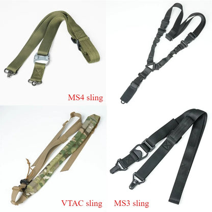 US Warehouse MS4 MS3 MS2 Adjustable  Rifle Sling Tactical Nylon 2 Points Gun Sling Shoulder Strap  Airsoft Hunting Accessories