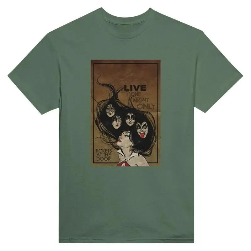 KISS Band T Shirt Vintage Concert Poster Rock Music Fan Apparel Multiple Colours Available