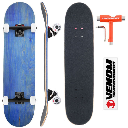 Venom Core Complete Built Skateboard - Blue/Black - 8.0