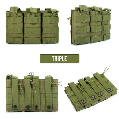 1000D Tactical Magazine Pouch Double/Triple/Quadruple Mag Pouch Airsoft Ak 7.62/5.56mm M4 Ar Rifle Hunting Accessories